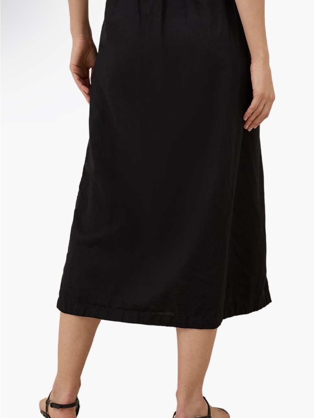 Classic Black Midi Skirt with Side Button Detail - Picture 5 of 6